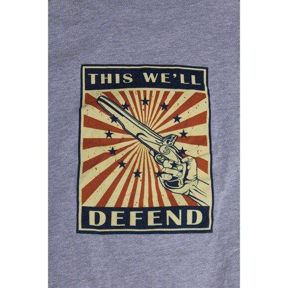 Grunt Style This We'll Defend Patriotic Grey Tee Shirt Mens Large - Picture 4 of 5